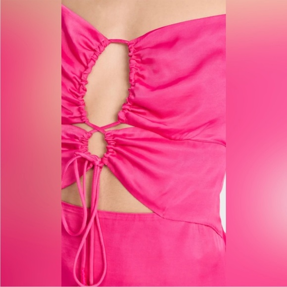 NWT FARM Rio Pink Cutout Midi Dress Small - Picture 5 of 5